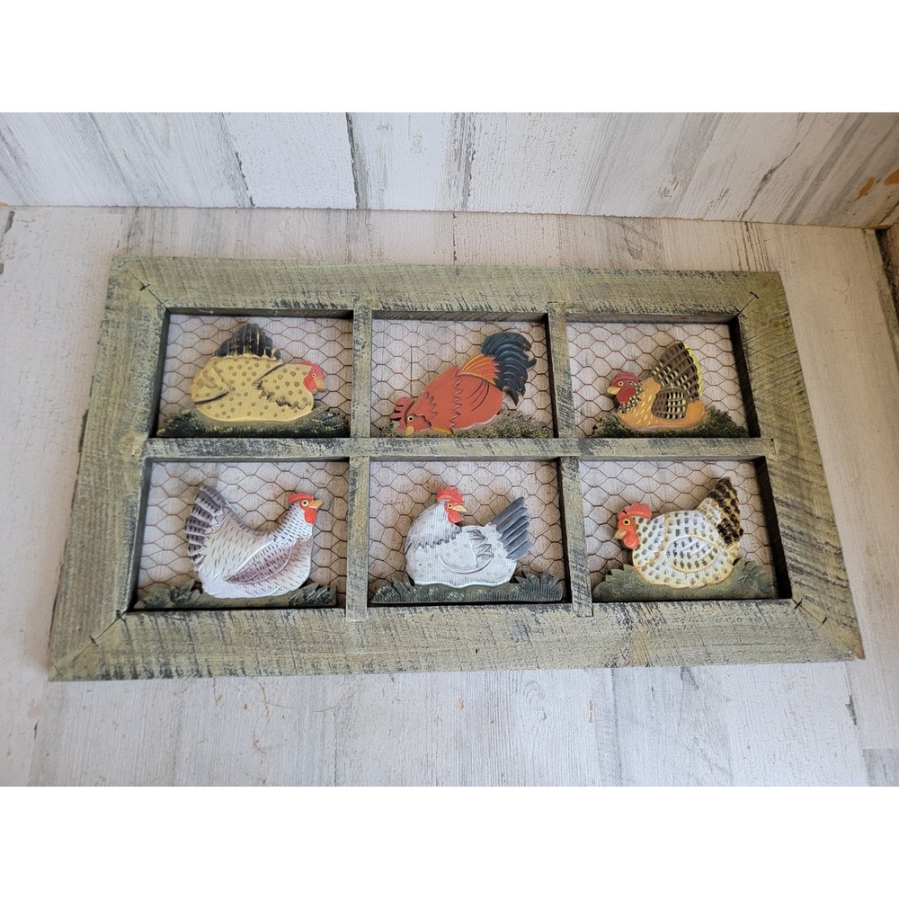 Vintage chicken hen cage frame rustic farm hanging bird home decor unique